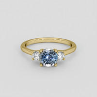1.16 Ct. Greenish Blue Sapphire Ring, 18K Yellow Gold 1