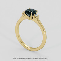 1.07 Ct. Bluish Green Sapphire Ring, 18K Yellow Gold 2