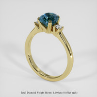 2.00 Ct. Greenish Blue Sapphire Ring, 18K Yellow Gold 2