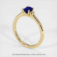 0.51 Ct. Sapphire Ring, 18K Yellow Gold 2