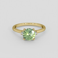 1.31 Ct. Green Sapphire Ring, 18K Yellow Gold 1