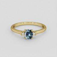 0.48 Ct. Bluish Green Sapphire Ring, 18K Yellow Gold 1