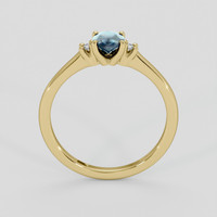 0.48 Ct. Bluish Green Sapphire Ring, 18K Yellow Gold 3