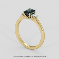 1.09 Ct. Bluish Green Sapphire Ring, 18K Yellow Gold 2