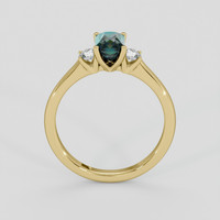 1.09 Ct. Bluish Green Sapphire Ring, 18K Yellow Gold 3