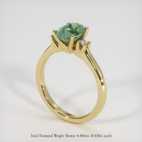 1.42 Ct. Bluish Green Sapphire Ring, 18K Yellow Gold 2