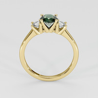 0.87 Ct. Bluish Green Sapphire Ring, 18K Yellow Gold 3