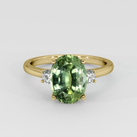 3.03 Ct. Green Sapphire Ring, 18K Yellow Gold 1