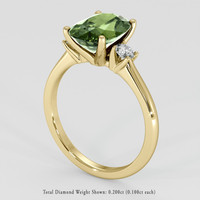 3.03 Ct. Green Sapphire Ring, 18K Yellow Gold 2