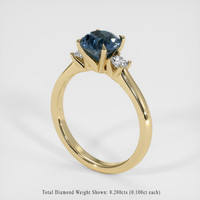 1.56 Ct. Blue Sapphire Ring, 18K Yellow Gold 2