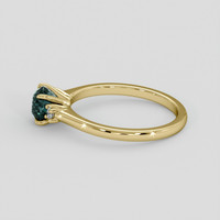 1.09 Ct. Greenish Blue Sapphire Ring, 18K Yellow Gold 4