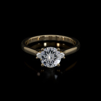 0.84 Ct. White Sapphire Ring, 18K Yellow Gold 1