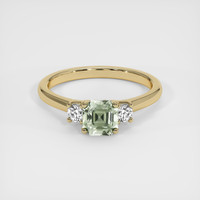 1.15 Ct. Bluish Green Sapphire Ring, 18K Yellow Gold 1