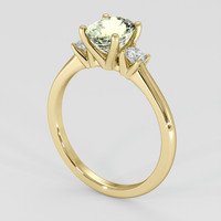 1.44 Ct. Yellowish Green Sapphire Ring, 18K Yellow Gold 2