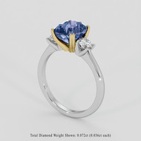 3.00 Ct. Color Change Spinel Ring, 18K Yellow & White 2
