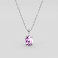 3.50 Ct. Purplish Pink Sapphire Pendant, Platinum 950 1