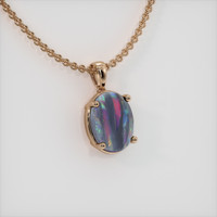 0.85 Ct. Multi Color Opal Pendant, 14K Rose Gold 2