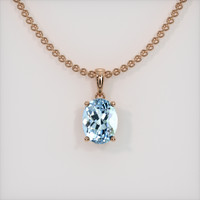 1.85 Ct. Gemstone Pendant, 14K Rose Gold 1