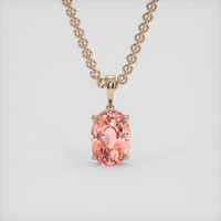 3.02 Ct. Padparadscha Sapphire Pendant, 14K Rose Gold 1
