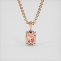 3.02 Ct. Padparadscha Sapphire Pendant, 14K Rose Gold 4