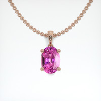 1.14 Ct. Purplish Pink Sapphire Pendant, 14K Rose Gold 1