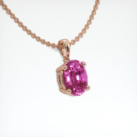 1.14 Ct. Purplish Pink Sapphire Pendant, 14K Rose Gold 2