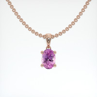 0.53 Ct. Purple Sapphire Pendant, 14K Rose Gold 1