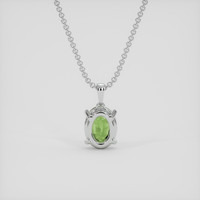 1.00 Ct. Yellowish Green to Reddish Green Alexandrite Pendant, 14K White Gold 4