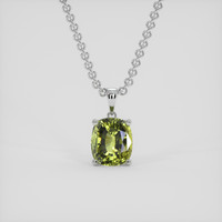 2.04 Ct. Yellowish Green to Brownish Orange Alexandrite Pendant, 14K White Gold 1
