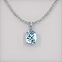 1.85 Ct. Gemstone Pendant, 14K White Gold 1