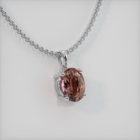 1.63 Ct. Padparadscha Sapphire Pendant, 14K White Gold 2