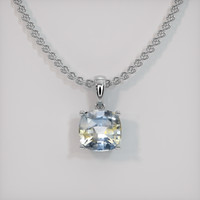 2.76 Ct. Sapphire Pendant, 14K White Gold 1