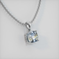 2.76 Ct. Sapphire Pendant, 14K White Gold 2