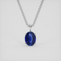 3.31 Ct. Blue Sapphire Pendant, 14K White Gold 1
