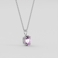 3.50 Ct. Purplish Pink Sapphire Pendant, 14K White Gold 2