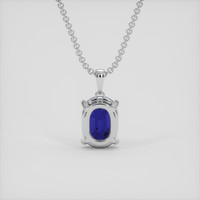 1.68 Ct. Blue Sapphire Pendant, 14K White Gold 4