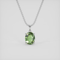 1.00 Ct. Yellowish Green to Reddish Green Alexandrite Pendant, 18K White Gold 1