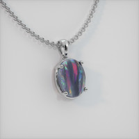 0.85 Ct. Multi Color Opal Pendant, 18K White Gold 2