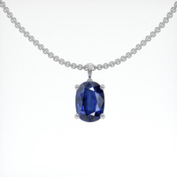 3.08 Ct. Sapphire Pendant, 18K White Gold 1