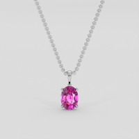 2.33 Ct. Pink Sapphire Pendant, 18K White Gold 1