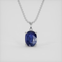 1.68 Ct. Blue Sapphire Pendant, 18K White Gold 1