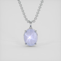 3.27 Ct. Bluish Purple Sapphire Pendant, 18K White Gold 1