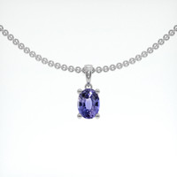 0.27 Ct. Sapphire Pendant, 18K White Gold 1