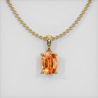 0.93 Ct. Gemstone Pendant, 14K Yellow Gold 1