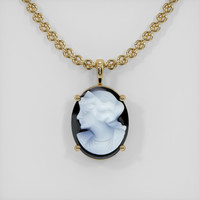 6.16 Ct. Black Onyx Pendant, 14K Yellow Gold 1