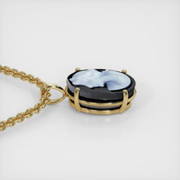 6.16 Ct. Black Onyx Pendant, 14K Yellow Gold 3