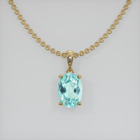 0.75 Ct. Gemstone Pendant, 14K Yellow Gold 1