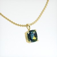 2.05 Ct. Bi Color Sapphire Pendant, 14K Yellow Gold 2