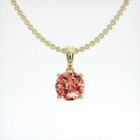 1.07 Ct. Padparadscha Sapphire Pendant, 14K Yellow Gold 1
