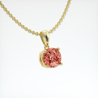 1.07 Ct. Padparadscha Sapphire Pendant, 14K Yellow Gold 2